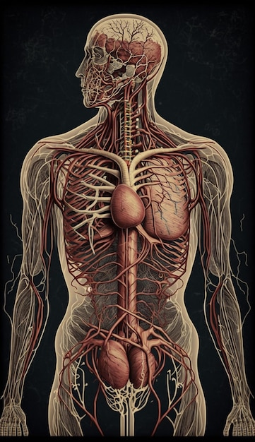 Anatomical drawing of the human body