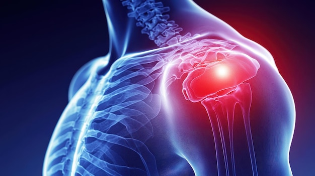 anatomical illustration of human shoulder joint