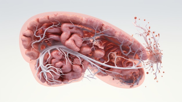 Photo anatomical model of the human body and organs part of a human body model with organ system medical e