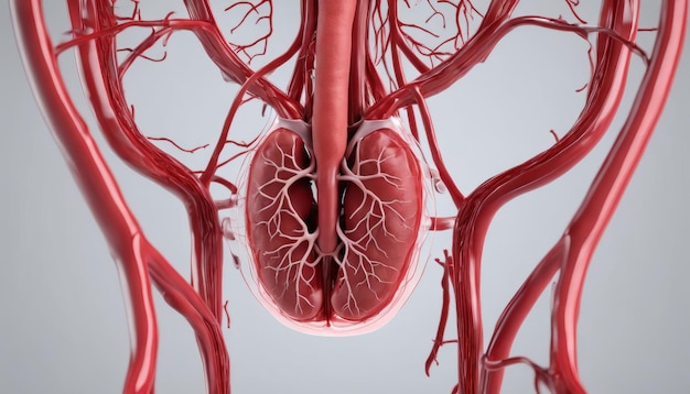 Anatomical precision A detailed 3D rendering of a human heart