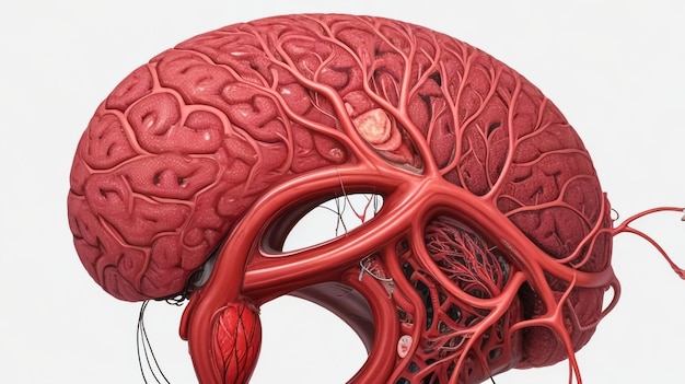 Anatomie van de menselijke hersenen voor medisch concept 3D-illustratie
