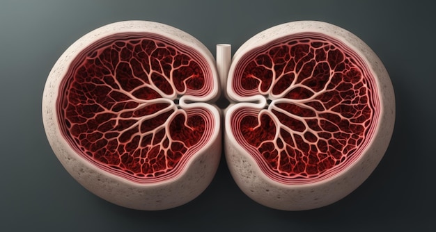 Foto anatomische precisie 3d-weergave van een menselijk hart