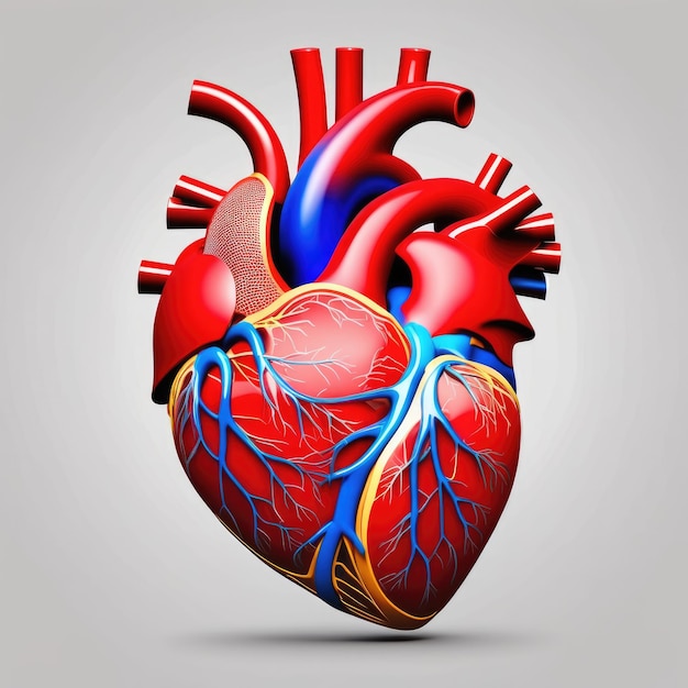 Photo anatomy of the human heart 3d illustration