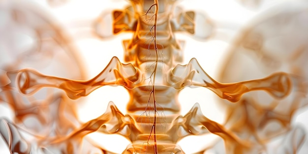 Photo anatomy image closeup of human sciatic nerve in lower back and limbs concept human anatomy sciatic nerve lower back limbs closeup image