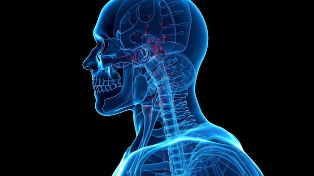 Anatomy of a male brain with pain in all joints Generative AI