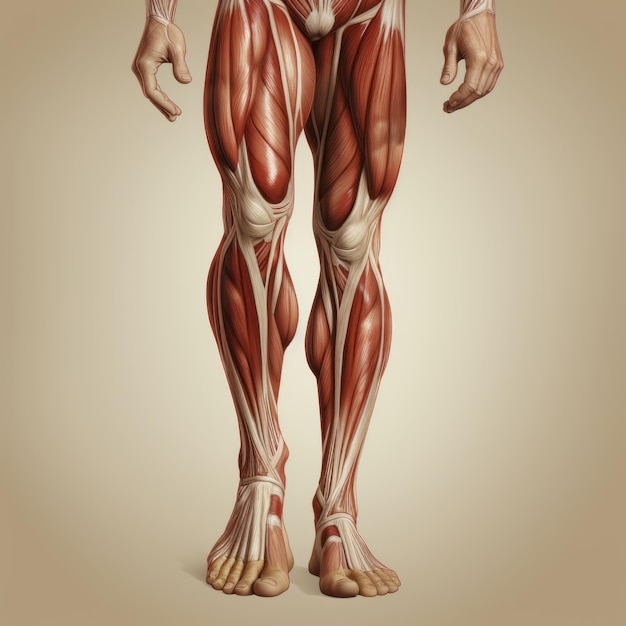 Photo the anatomy of power a realistic and darktoned exploration of leg musculature