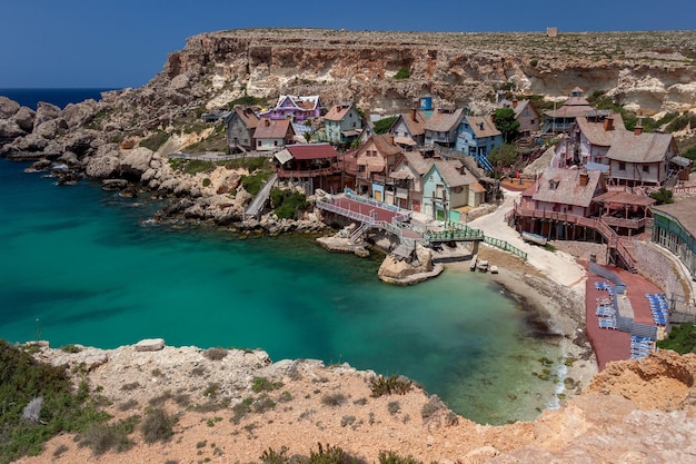 Anchor Bay on the northwest coast of Malta