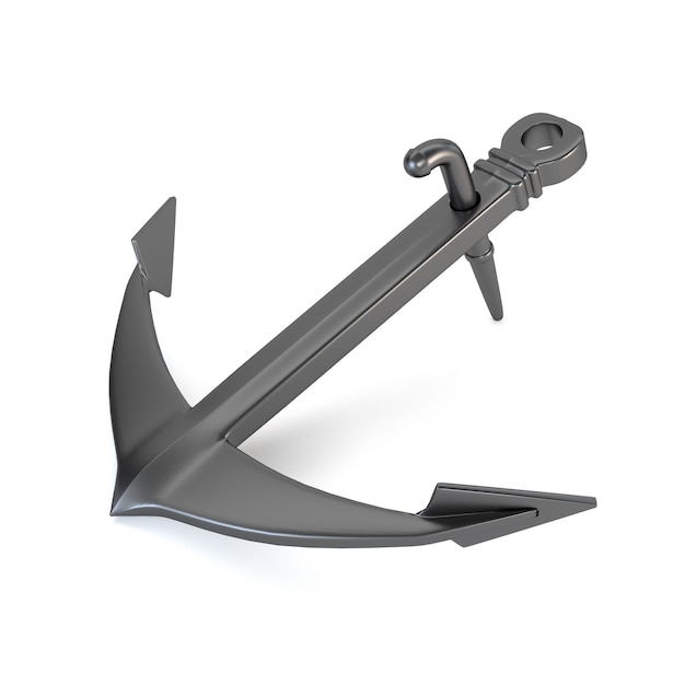 Anchor isolated on a white background. 3d illustration.