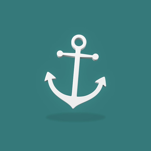 Anchor Symbol on Blue Background