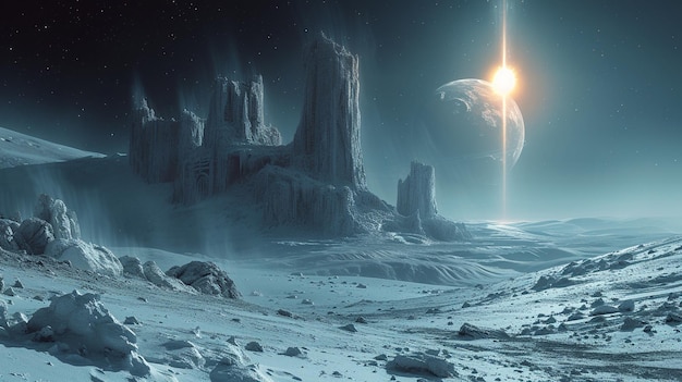 An Ancient Alien Ruins On A Deserted Planet Wallpaper