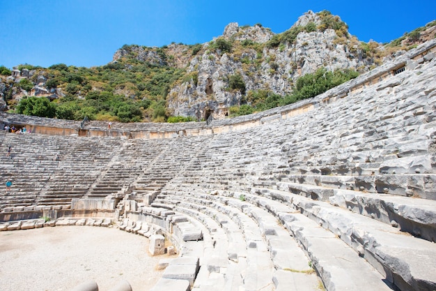 Ancient amphitheater in Myra, Turkey