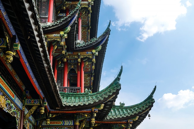 Ancient architecture temple pagoda close-up, chongqing, China