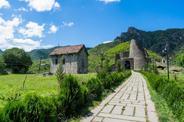 Ancient armenian Akhtala Monastery in Armenia summertime