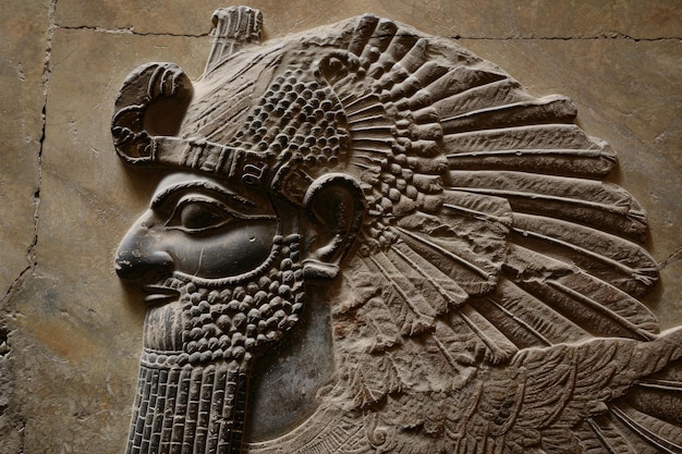 Ancient Assyrian relief sculpture Generate ai