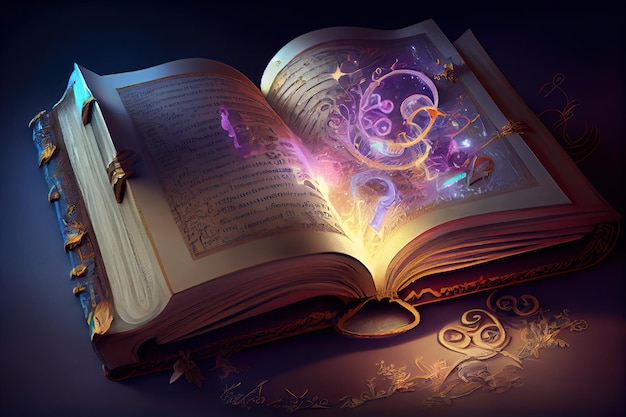 Ancient beautiful mysterious book generative ai