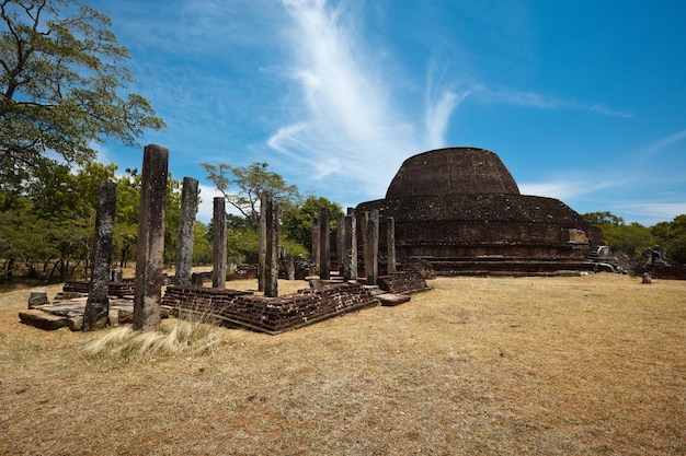 Ancient Buddhist dagoba stupe Pabula Vihara Sri Lanka