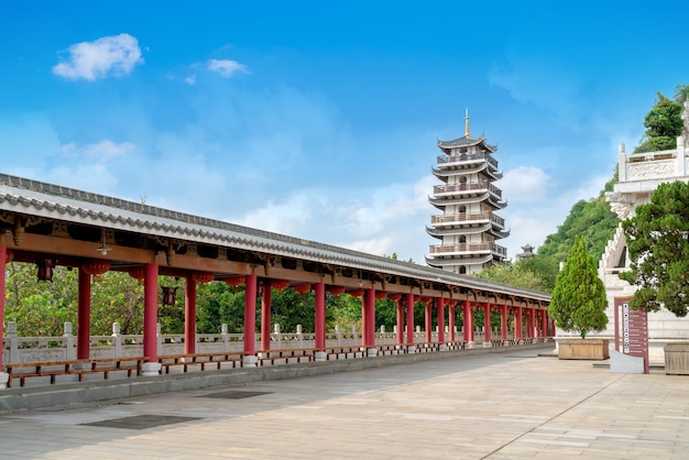 Antichi edifici della città, liuzhou, guangxi, cina.