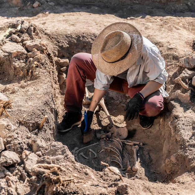 Photo ancient burial site- archaeological excavations