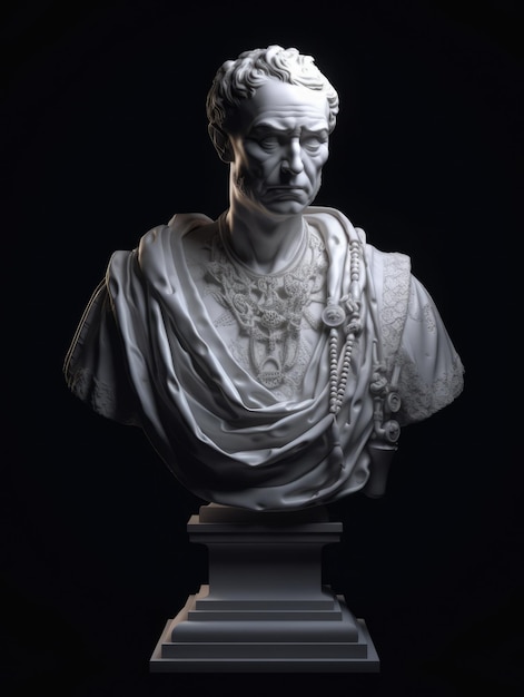 An ancient Bust made from white marble