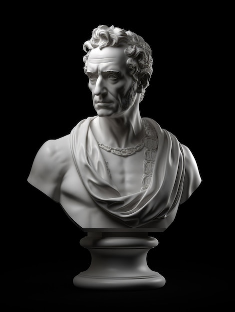 An ancient Bust made from white marble