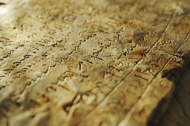 Photo ancient calligraphy scripts on parchment