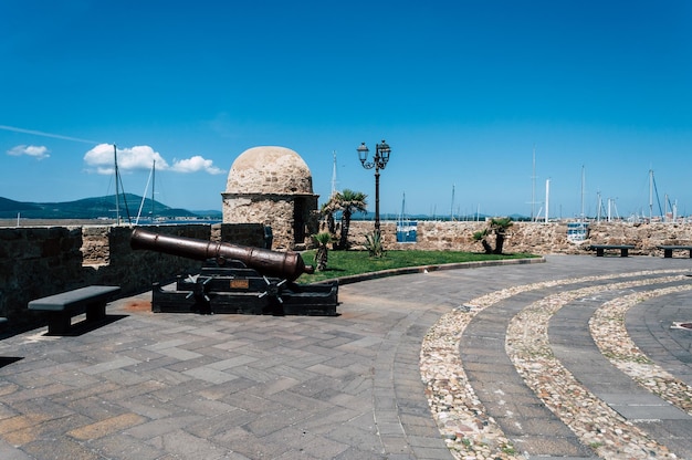 Ancient cannons on the ramparts of Alghero