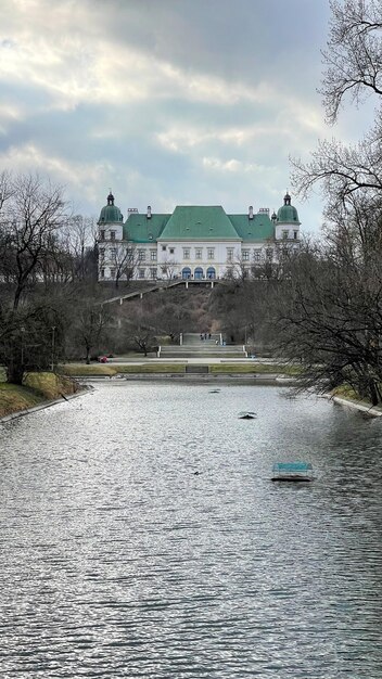 Ancient castle over the pond