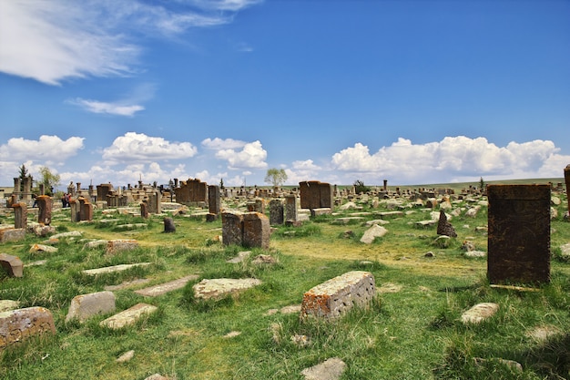 Ancient cemetery, Sevan lake, Armenia