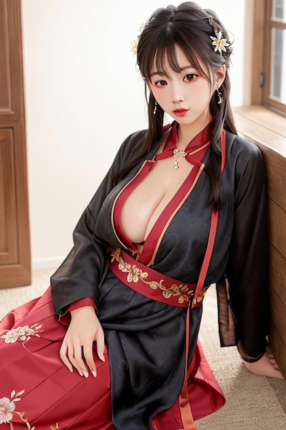 Древние китайские костюмы красивая молодая девушка в ханьфу сексуальная женщина иллюстрации обои фон