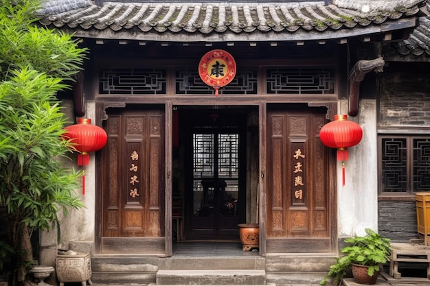 Foto idee ispiratrici per la decorazione dell'ingresso di una casa tradizionale cinese antica