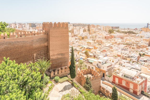 Ancient citadel in historical Spain town near sea