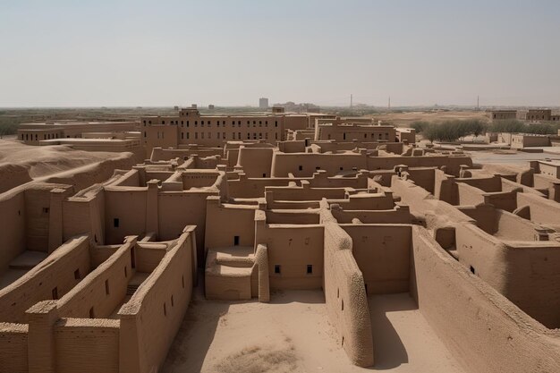 An ancient city buried in sand and time created with generative ai