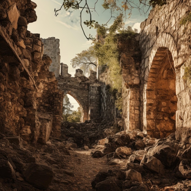 Ancient city walls in disrepair