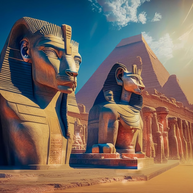 エジプトの古代文明 古代エジプト文明の様式化 | プレミアム写真