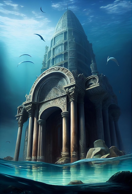 Древние подводные цивилизации, созданные искусственным интеллектом.