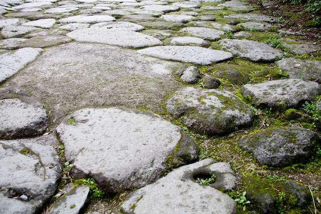 Ancient cobblestone road