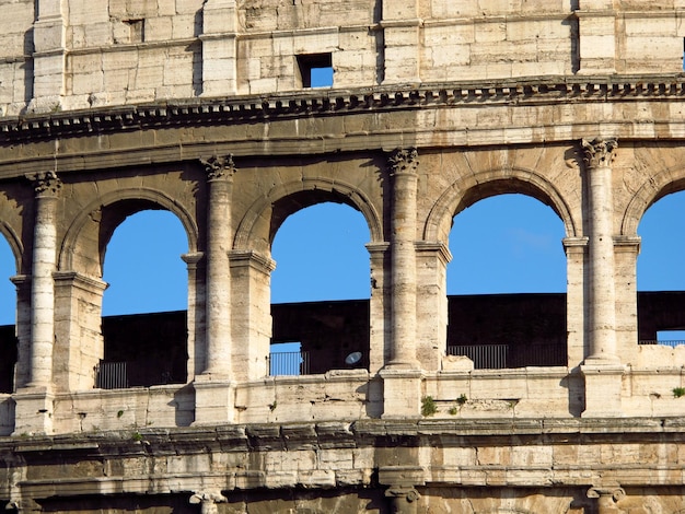 The ancient Colosseum in Rome Italy