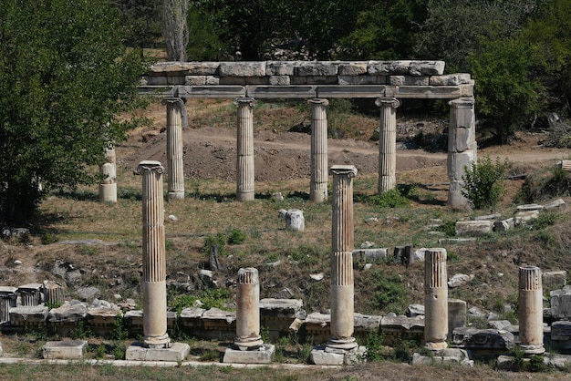 Ancient Columns in Aphrodisias Ancient City in Aydin Turkiye