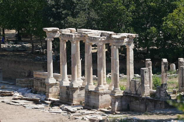 Ancient Columns in Aphrodisias Ancient City in Aydin Turkiye