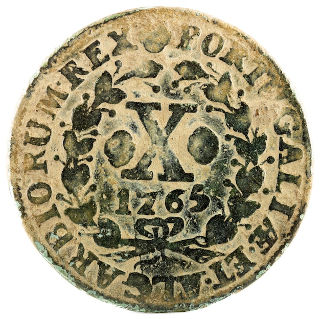 Ancient copper coin of Portugal