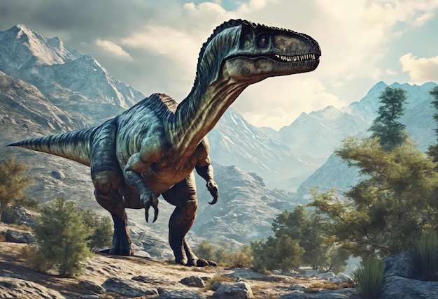 Foto antico dinosauro in natura