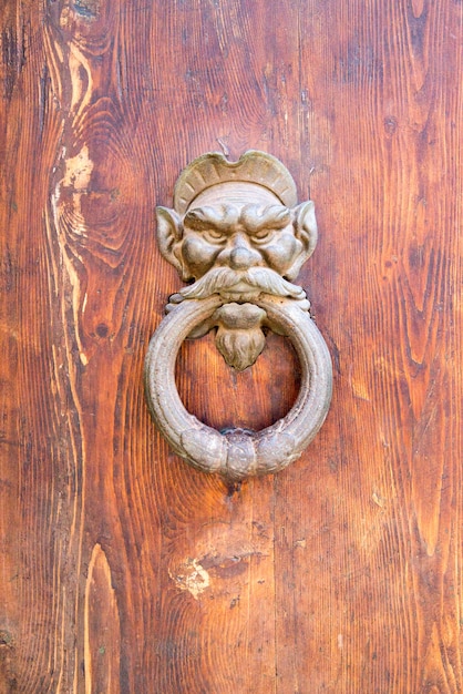 Древний дверной молоточек со львом