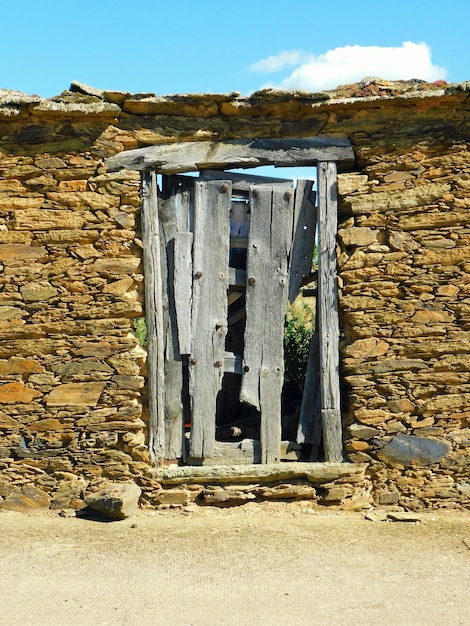 Ancient door in the leonese province in spain
