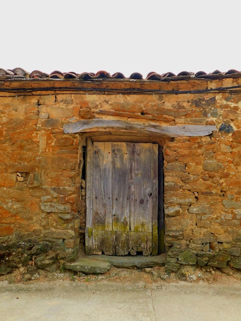 ancient door in rural landscapes in Aliste region in Zamora Spain