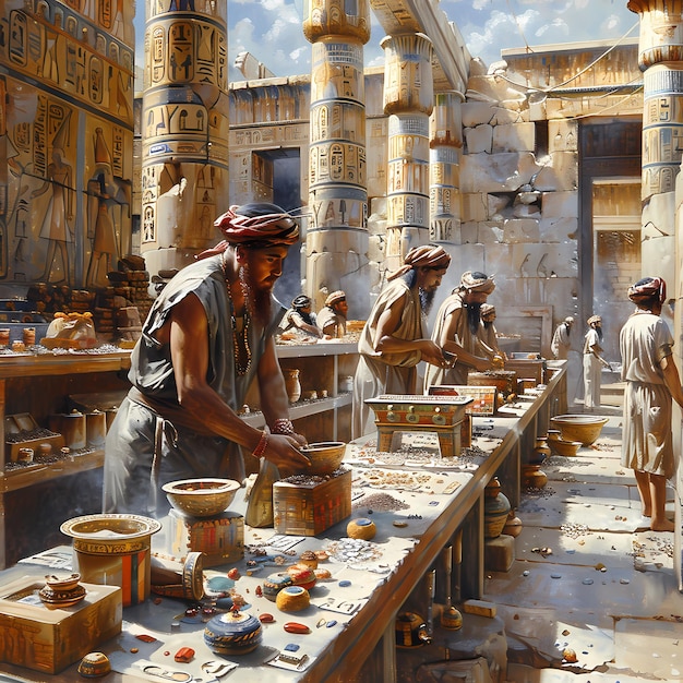 Ancient Egypt Artisans at Work in Pharaohs Court