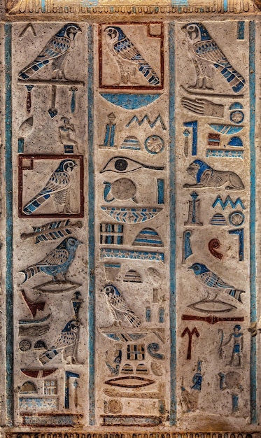 Photo ancient egypt color hieroglyphics