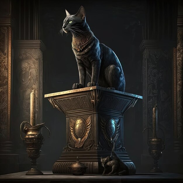 Фото Древнеегипетская черная кошка