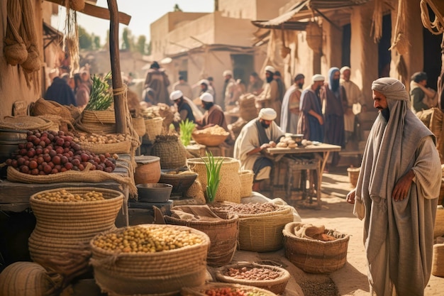 Ancient Egyptian marketplace in Thebes