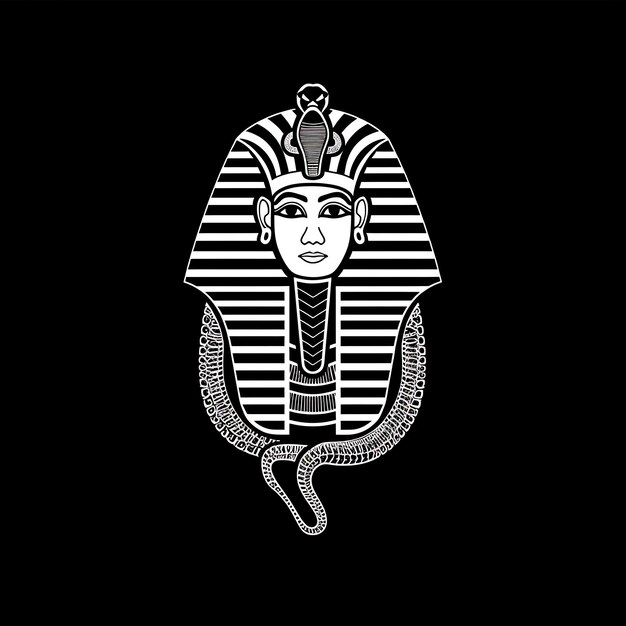 Ancient Egyptian Pharaoh Cartouche Logo With Cobras and Ankh Tshirt Tattoo Ink Outline CNC Design