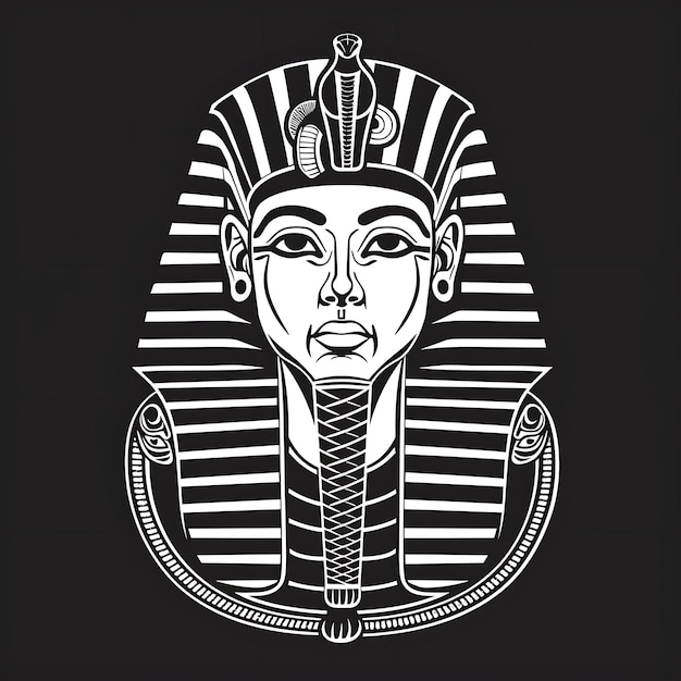 Photo ancient egyptian pharaoh cartouche logo with cobras and ankh tshirt tattoo ink outline cnc design